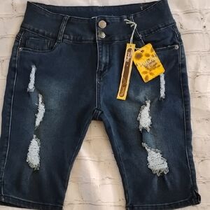 NWT Hybrid & Company Dark Blue Denim Shorts